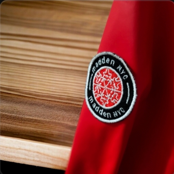 Madden NYC Steve Madden Raincoat Jacket Red Coat Size Medium Polyurethane - Picture 6 of 16